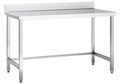 Table de travail en inox Eco 16x6 sans tablette inférieure avec dosseret