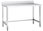 Table de travail en inox Eco 16x7 sans tablette inférieure avec dosseret