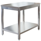 Table de travail professionnelle en inox 600 x 600 mm - avec tablette inférieure