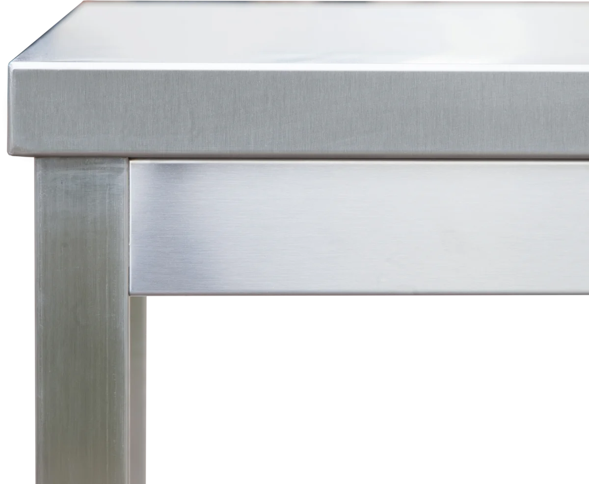 Table de travail professionnelle en inox 600 x 600 mm - avec tablette inférieure et dosseret