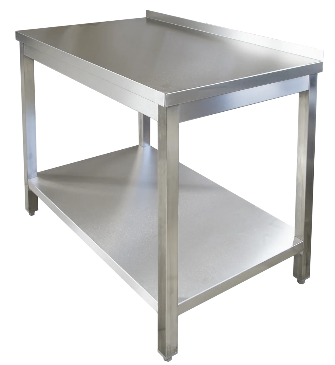 Table de travail professionnelle en inox 700 x 600 mm - avec tablette inférieure et dosseret