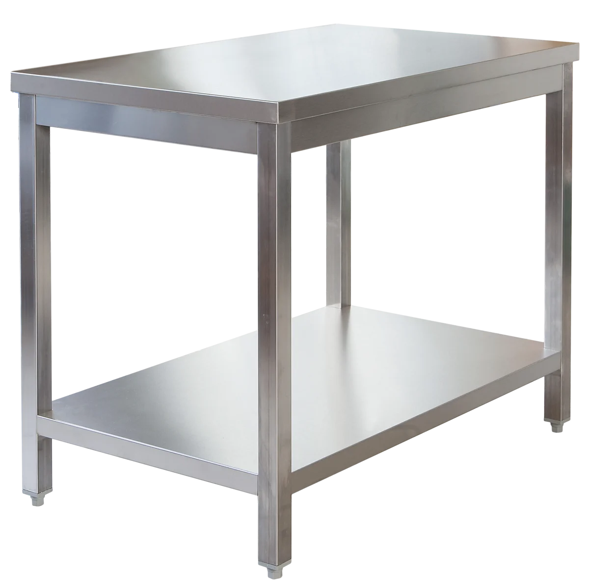 Table de travail professionnelle en inox 700 x 700 mm - avec tablette inférieure