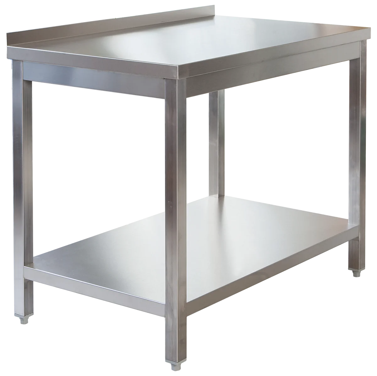 Table de travail professionnelle en inox 800 x 600 mm - avec tablette inférieure et dosseret