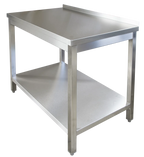 Table de travail professionnelle en inox 800 x 700 mm - avec tablette inférieure et dosseret