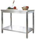 Table de travail professionnelle en inox 1200 x 700 mm - avec tablette inférieure