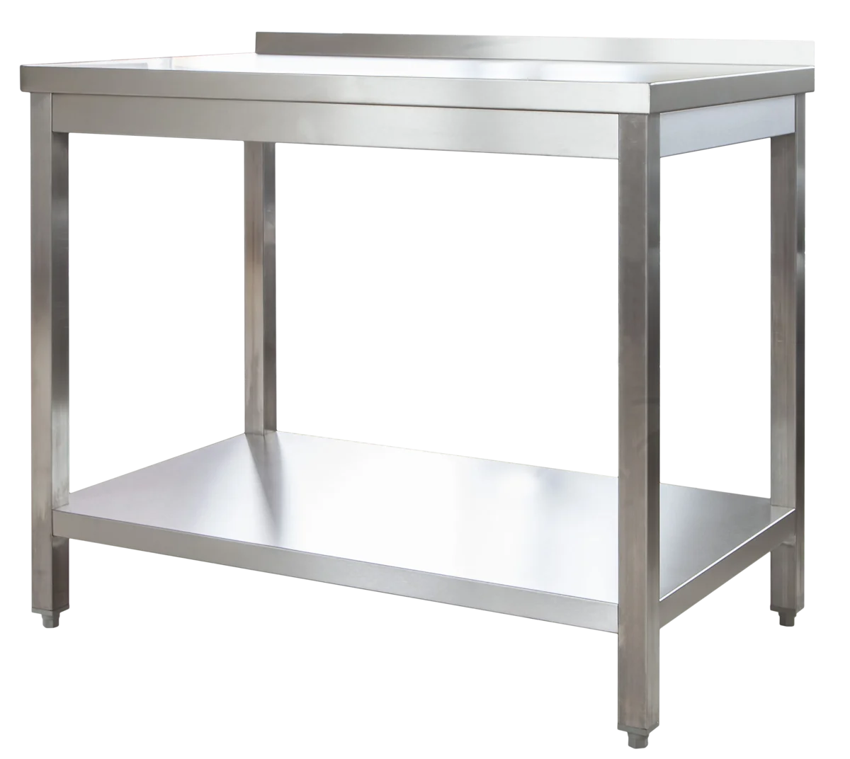 Table de travail professionnelle en inox 1600 x 600 mm - avec tablette inférieure et dosseret