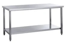 Table de travail en inox Eco 7x7 avec tablette inférieure