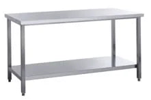 Table de travail en inox Eco 12x6 avec tablette inférieure
