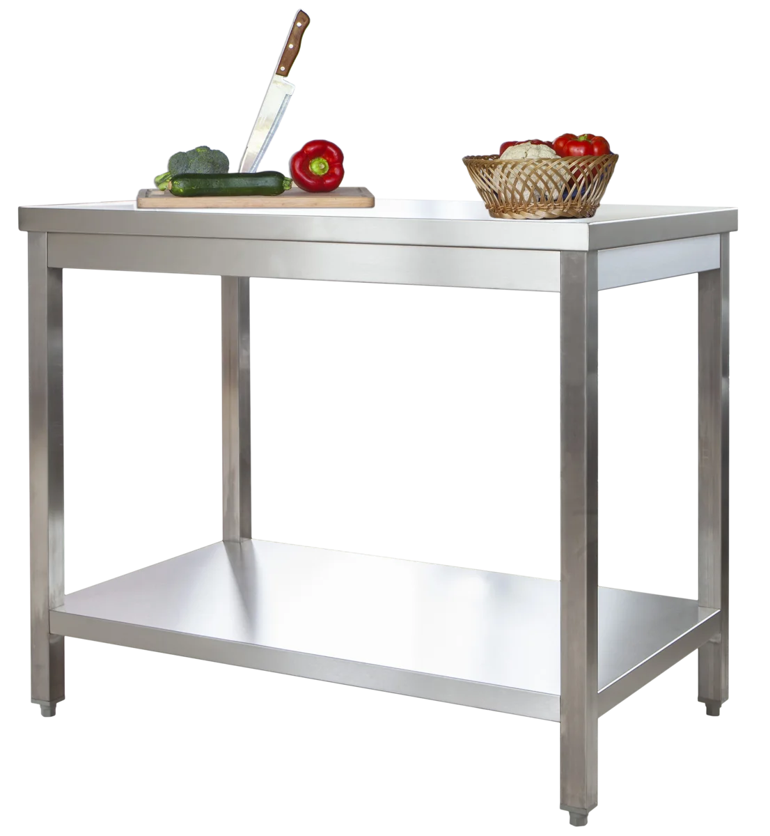 Table de travail professionnelle en inox 1800 x 700 mm - avec tablette inférieure