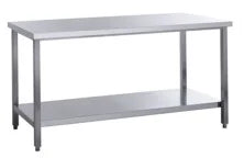 Table de travail en inox Eco 14x7 avec tablette inférieure