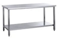 Table de travail en inox Eco 15x7 avec tablette inférieure
