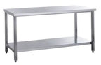Table de travail en inox Eco 16x7 avec tablette inférieure