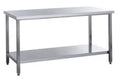 Table de travail en inox Eco 18x6 avec tablette inférieure