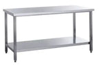 Table de travail en inox Eco 20x6 avec tablette inférieure