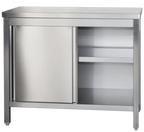 Armoire de travail professionnelle en inox avec portes coulissantes - 2000 x 600 mm