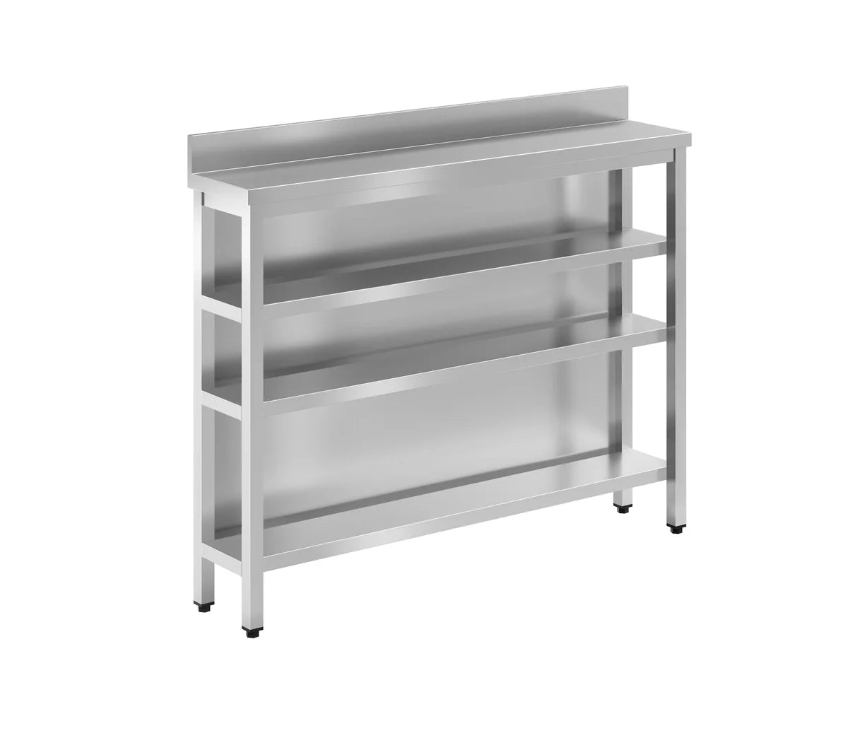 Table de travail de bar en acier inoxydable ECO10x3, avec 2 étagères intermédiaires