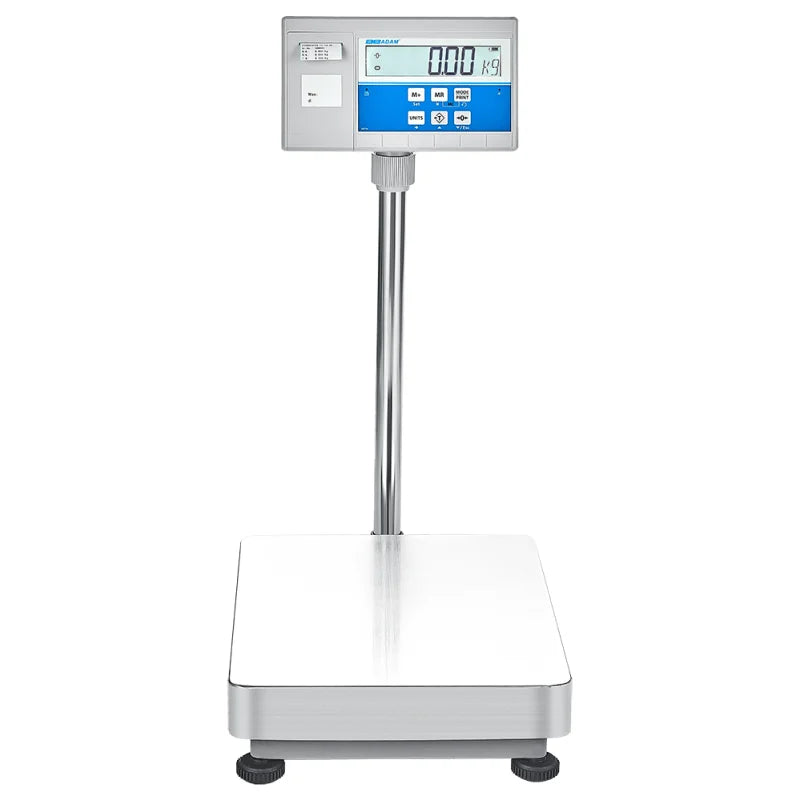 AE Adam Balance au sol avec afficheur sur mât et imprimante intégrée pour étiquettes ou codes-barres 300 kg / lisibilité 20 g