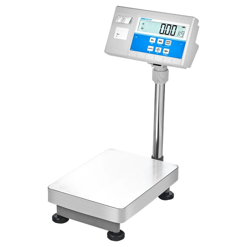 AE Adam Balance au sol avec afficheur sur mât et imprimante intégrée pour étiquettes ou codes-barres 32 kg / lisibilité 1 g