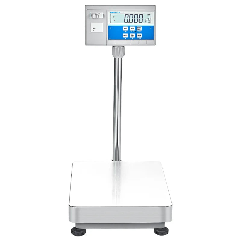 AE Adam Balance au sol avec afficheur sur mât et imprimante intégrée pour étiquettes ou codes-barres 75 kg / lisibilité 5 g