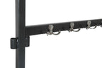 Feros Porte-manteaux grand avec 104 crochets, en acier noir, sur roulettes, extensible