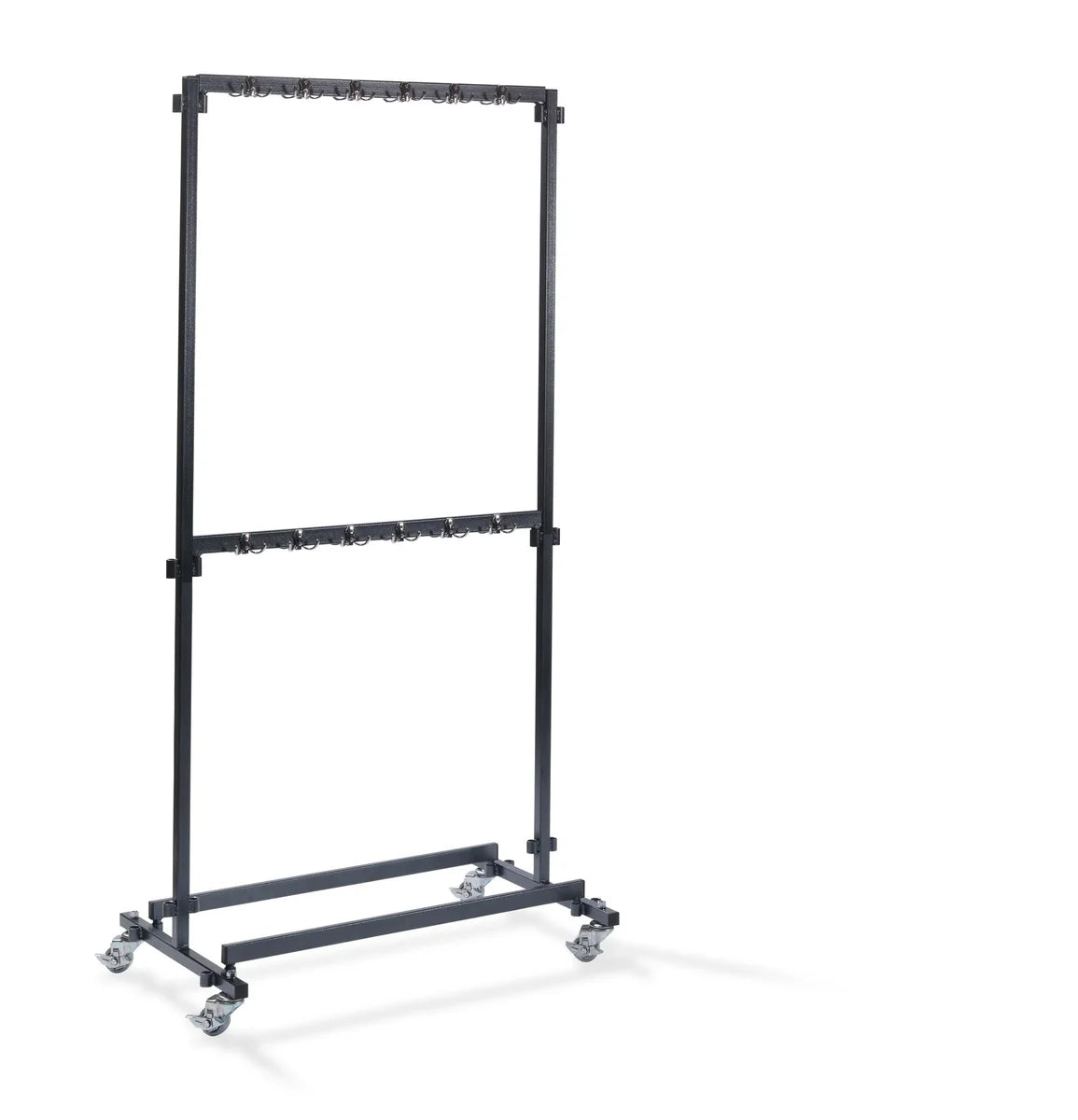 Feros Porte-manteaux petit avec 48 crochets, en acier noir, sur roulettes, extensible