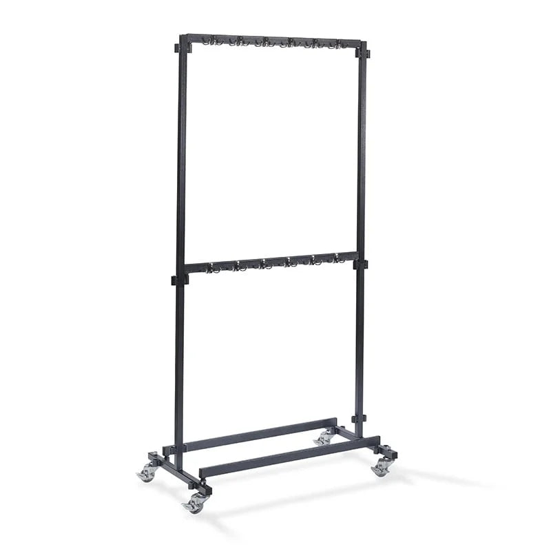 Feros Porte-manteaux petit avec 48 crochets, en acier noir, sur roulettes, extensible