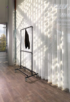 Feros Porte-manteaux petit avec 48 crochets, en acier noir, sur roulettes, extensible