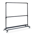 Feros Porte-manteaux grand sans crochets, en acier noir, sur roulettes, extensible