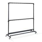 Feros Porte-manteaux grand sans crochets, en acier noir, sur roulettes, extensible