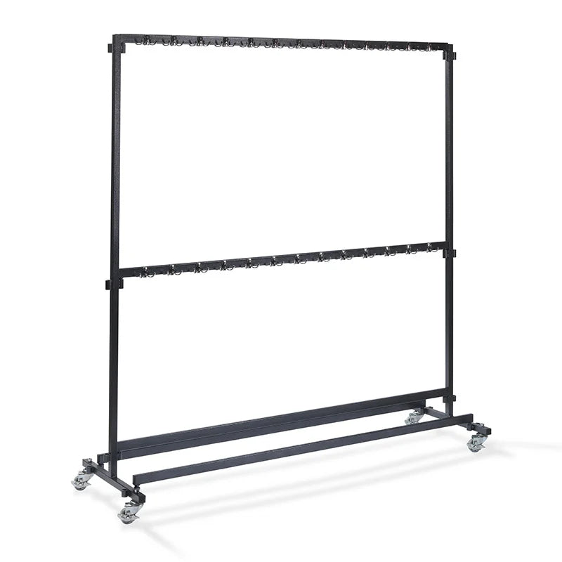 Feros Porte-manteaux grand sans crochets, en acier noir, sur roulettes, extensible