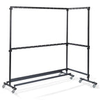 Feros Porte-manteaux grand sans crochets, en acier noir, sur roulettes, extensible