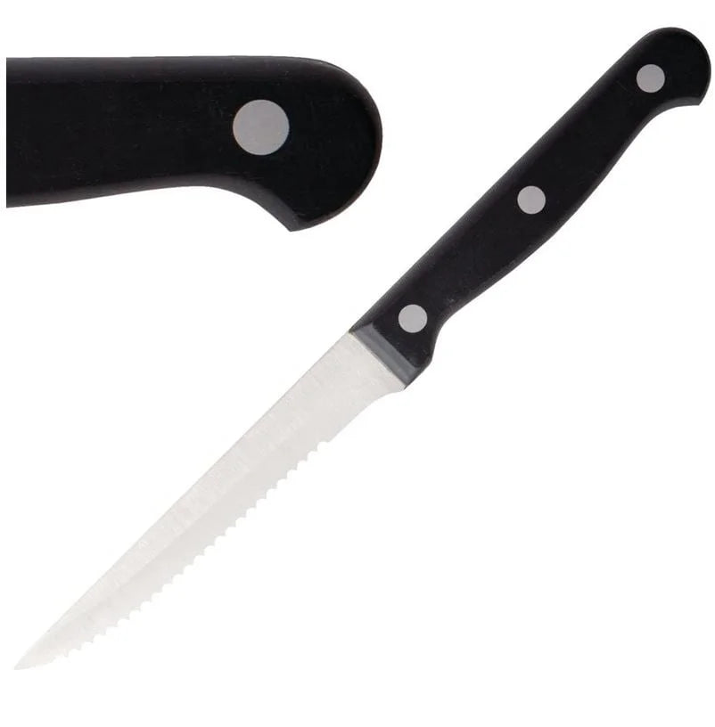 Couteaux à steak Olympia manche noir 215 mm - 12 pcs