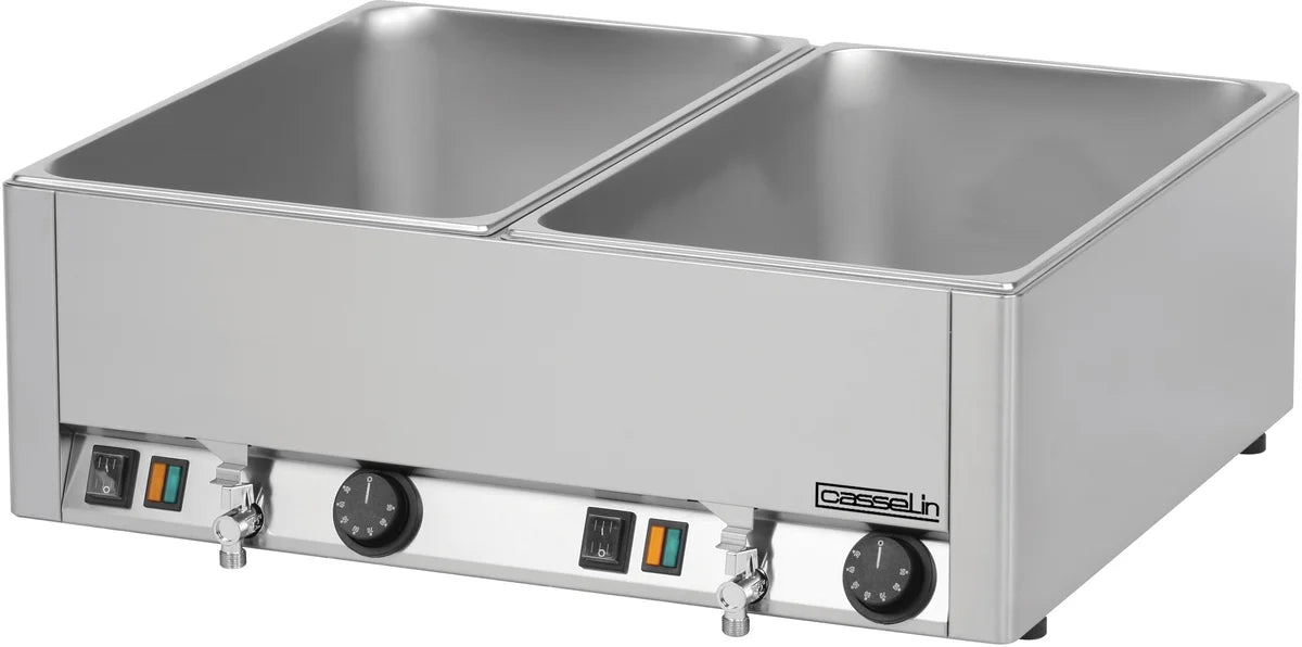 Double bain-marie GN 1/1 avec 2 robinets de vidange