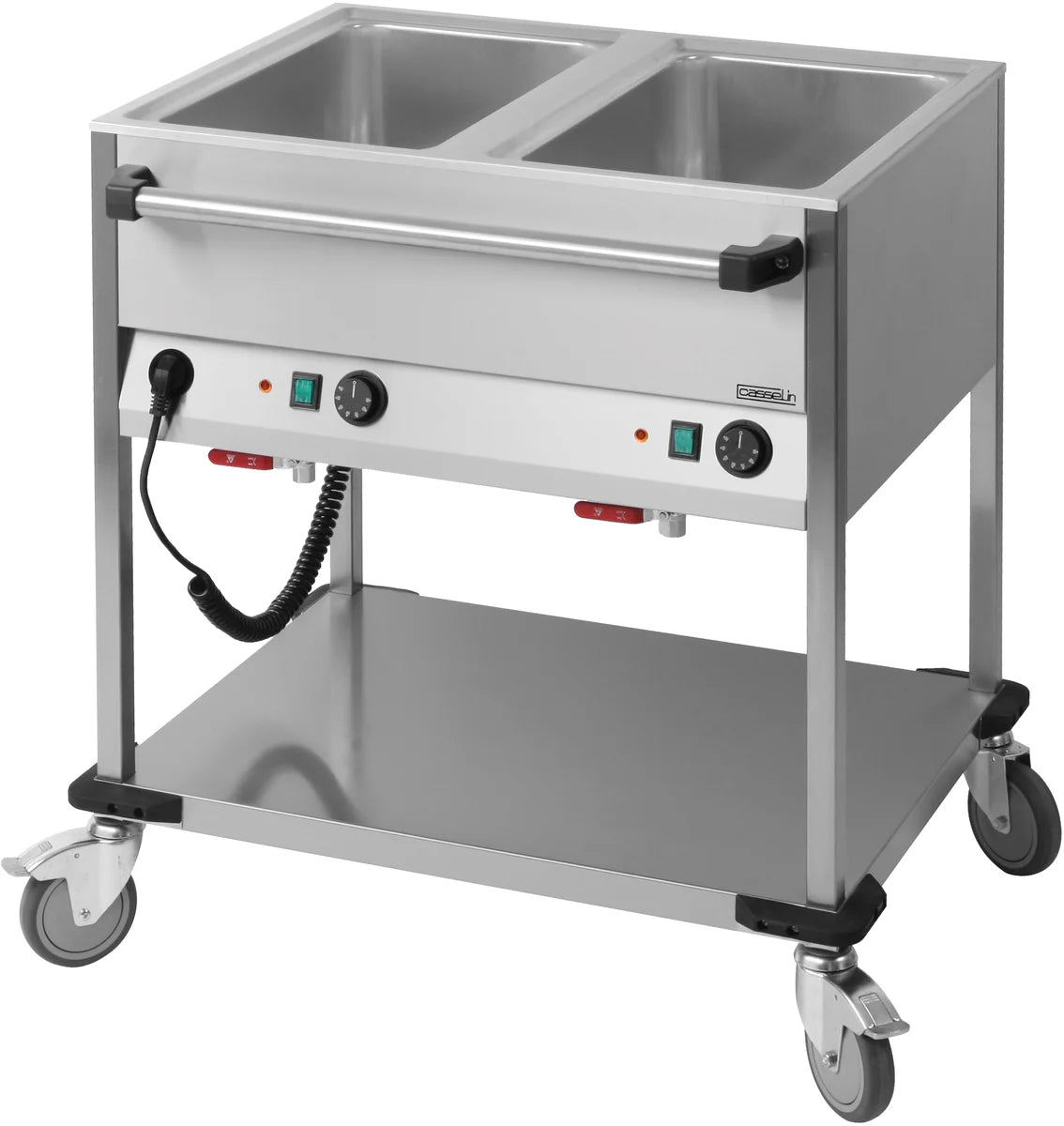 Chariot bain-marie pour 2 x GN 1/1