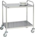 Chariot en acier inoxydable 2 plateaux