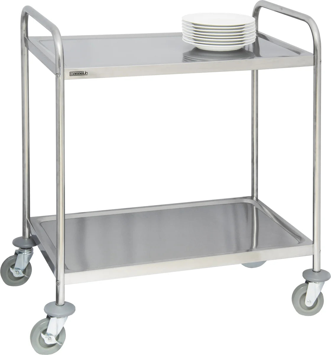 Chariot en acier inoxydable 2 plateaux