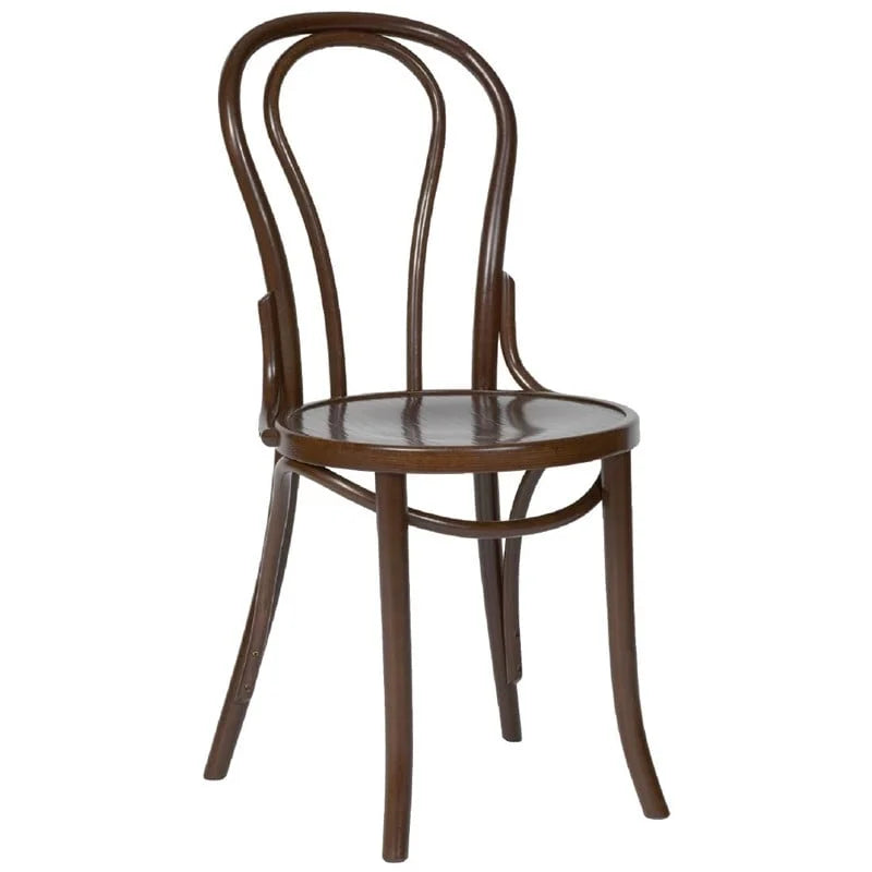 Chaises de bistrot en bois courbé Fameg finition noyer, lot de 2