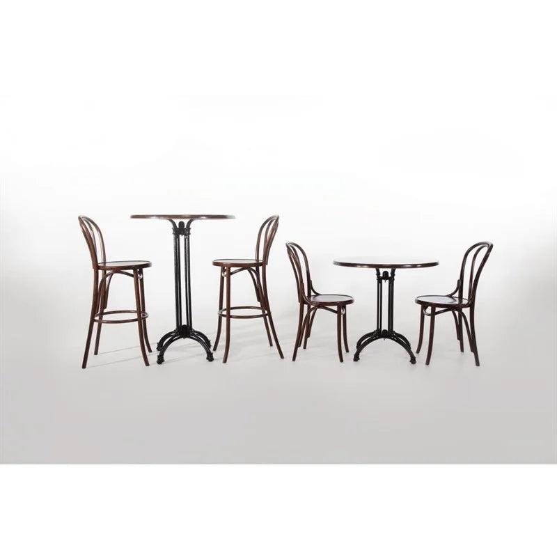 Chaises de bistrot en bois courbé Fameg finition noyer, lot de 2