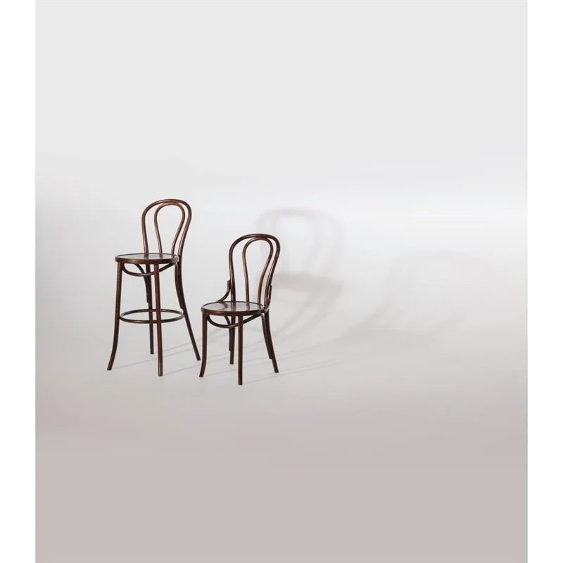 Chaises de bistrot en bois courbé Fameg finition noyer, lot de 2