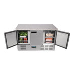 Polar Série G Table réfrigérée avec plan de travail en marbre 3 portes 368 Ltr