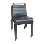 Chaises de bistrot Bolero en acier gris - 4 pcs
