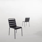 Chaises de bistrot Bolero en acier gris - 4 pcs