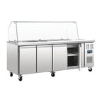 Saladette Polar 4 portes avec capot en verre