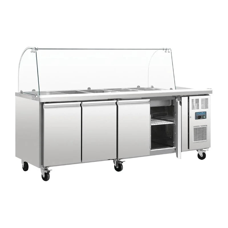 Saladette Polar 4 portes avec capot en verre