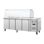 Saladette Polar 4 portes avec capot en verre