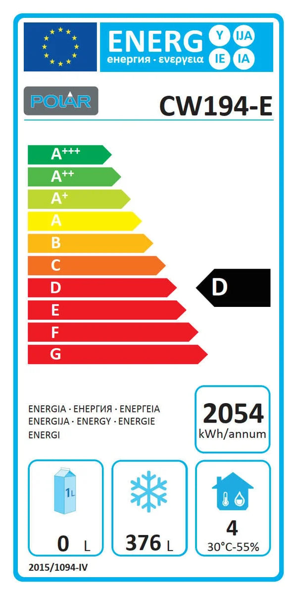 Armoire de congélation Polar Série G en acier inoxydable avec 2 portes 600L