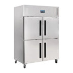 Armoire de congélation Polar Série G en acier inoxydable avec portes divisées 1200L