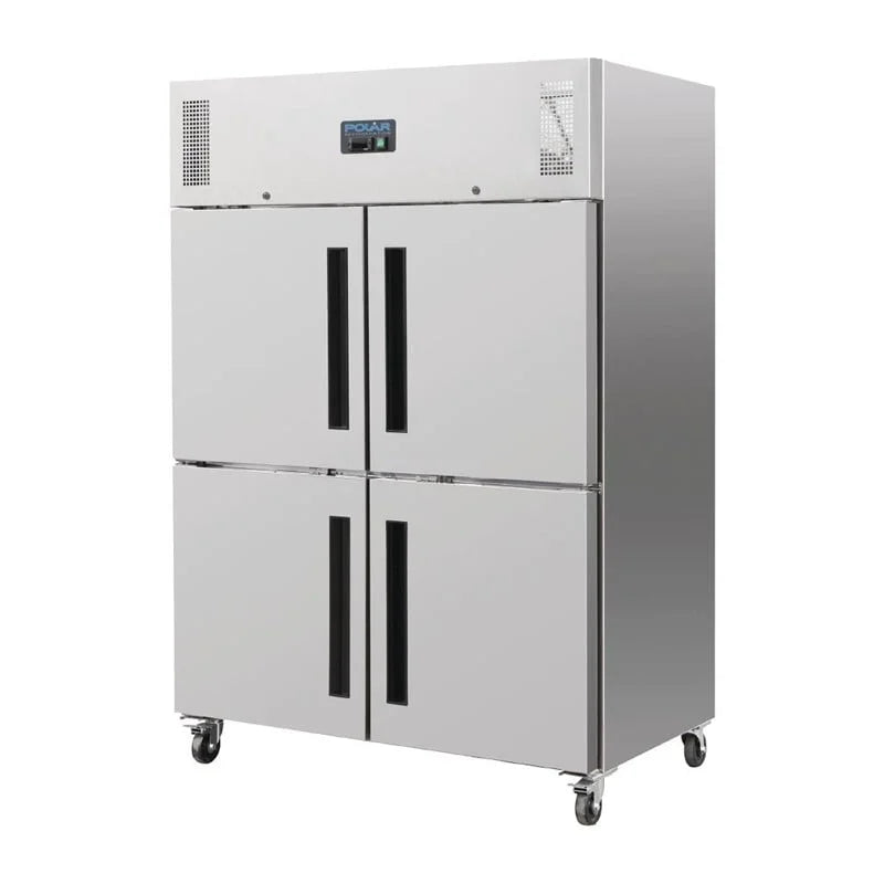 Armoire de congélation Polar Série G en acier inoxydable avec portes divisées 1200L