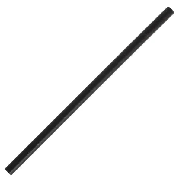 Fiesta Green Pailles à cocktail compostables en papier noir - 250 pcs