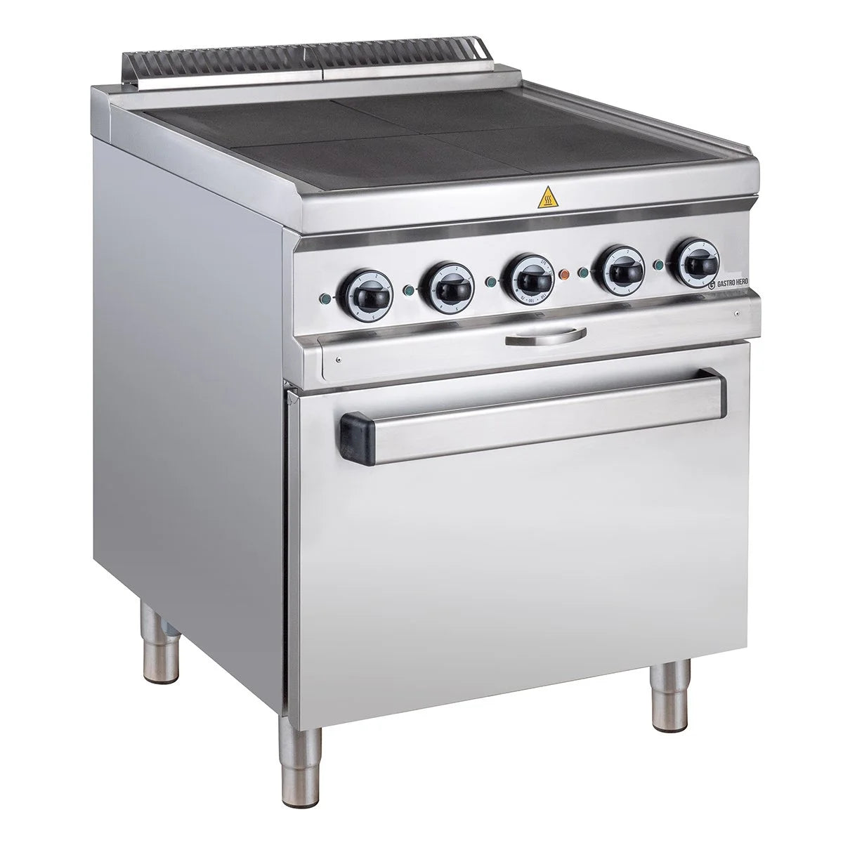 Cuisinière électrique Série 700 - 70/70 avec four électrique, chaleur tournante - 4 plaques de cuisson carrées, encastrées - 12,6 kW